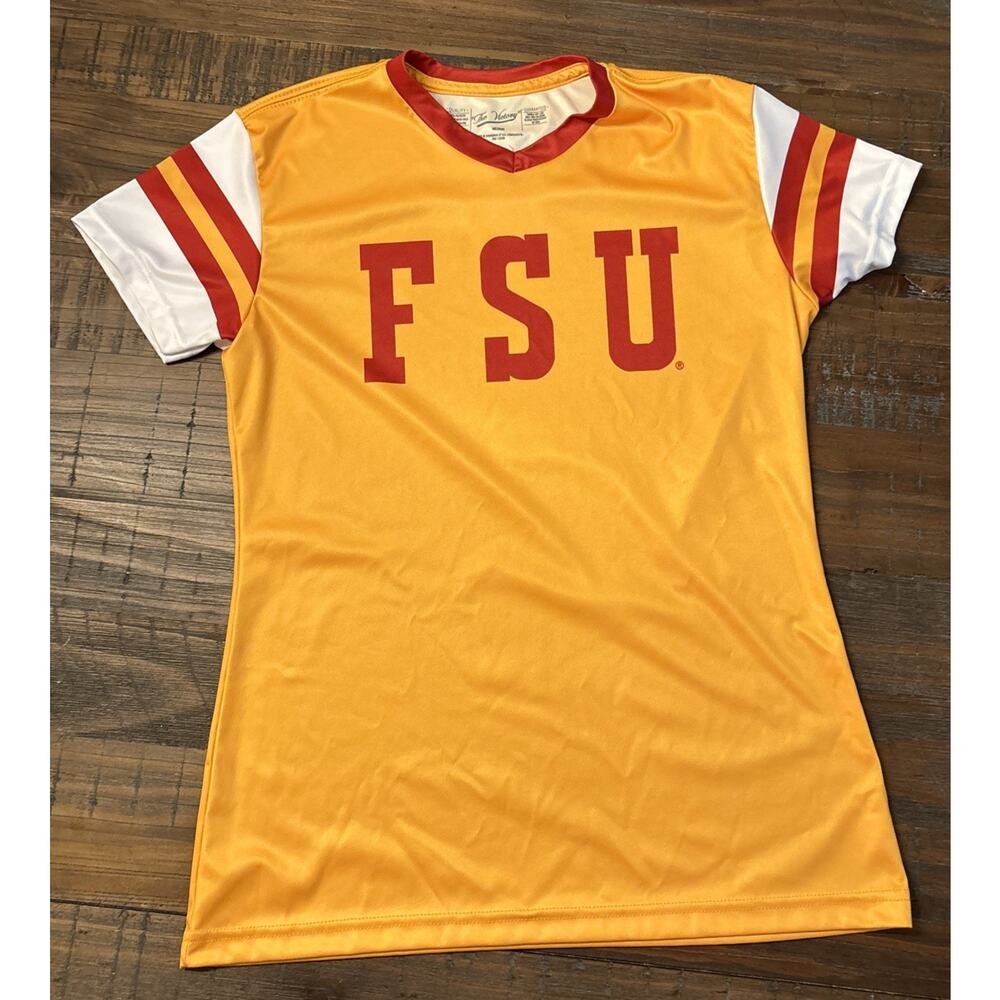 FSU Florida State Seminoles Jersey Shirt Youth Medium Gold Red The Victory NWT